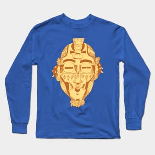 Terracotta African Mask 5 Long Sleeve T-Shirt